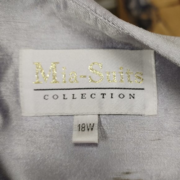 MIA SUITS COLLECTION SILVER FORMAL WOMENS 3 PC SKIRT SUIT SIZE 18W - Picture 6 of 15